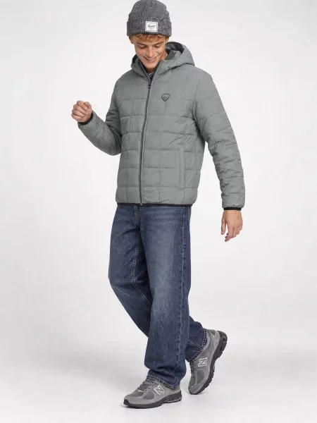 Bunda Emporio Armani Ea7 s kapucňou sivá