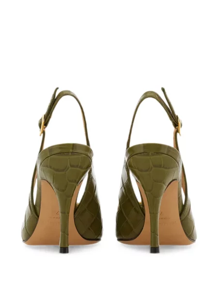 Pantofi cu toc Ferragamo slingback verde