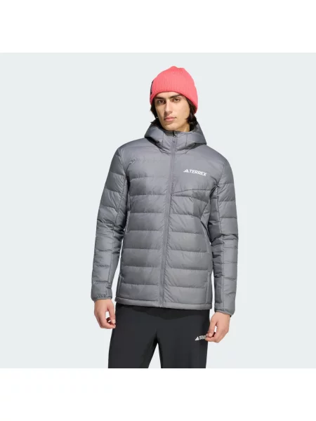 Péřová bunda s kapucí Terrex Multi Light Down CLIMAWARM šedá