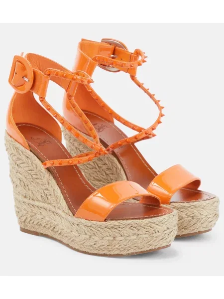 Sandale Christian Louboutin cu pană portocaliu
