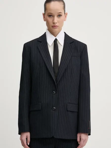 HUGO marynarka granatowy jednorzędowa wzorzysta