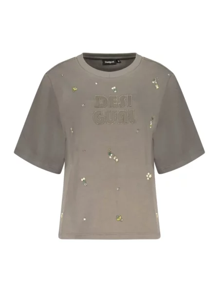 Tricou Desigual cu autograf gri