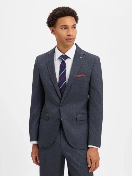 Finshley & Harding London marynarka z zestawu modułowego z domieszką wełny Mężczyźni Slim Fit 46 szary