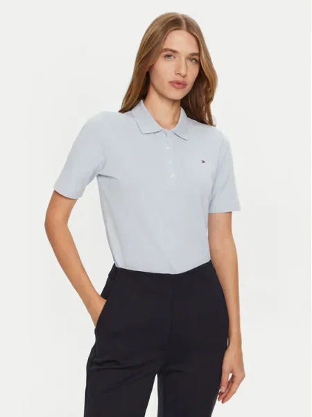Tommy Hilfiger Тениска с яка и Светлосиньо синьо