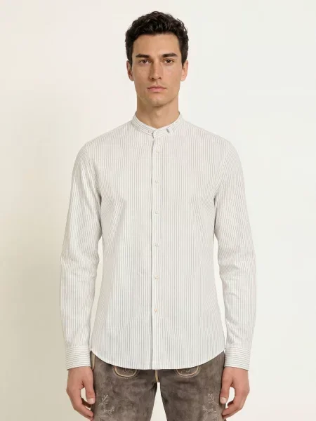 Gottseidank Krojová Košile Lenz Slim Fit Se Stojáčkem / tmavě modrá bílá
