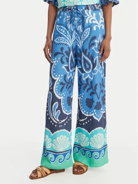 Banana Moon Hlače iz tkanine Alcaniz Cleariv Svetlo modra