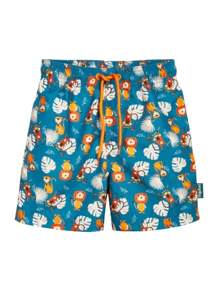 PLAYSHOES Șorturi de baie Dschungel ecru / petrol / portocaliu verde