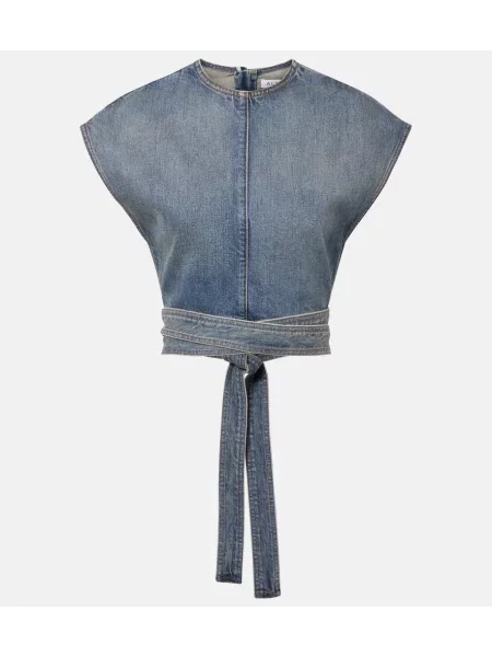 Odrezani top Alaia modra