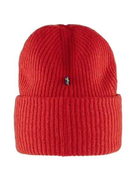 Volnena kapa Fjallraven Logo rdeča
