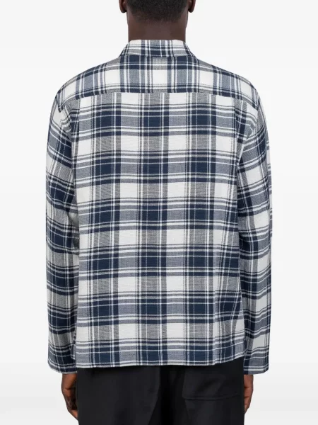 Kostkovaný kostkovaná košile Universal Works modrý