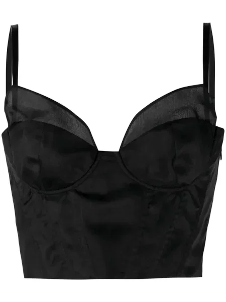 Top Brock Collection de mătase negru