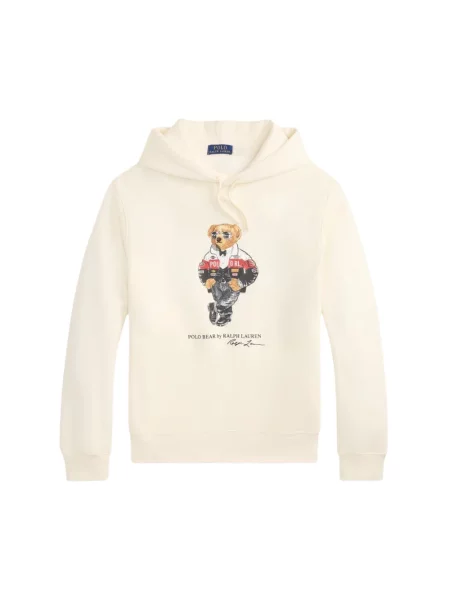 Bluza z kapturem Polo Ralph Lauren polarowa z kapturem beżowa