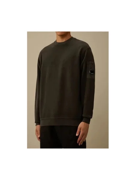 Bluza z kapturem C.p. Company z kapturem z okrągłym dekoltem zielona
