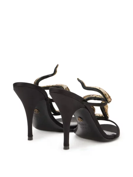 Sandale Roberto Cavalli cu model piele de șarpe negru