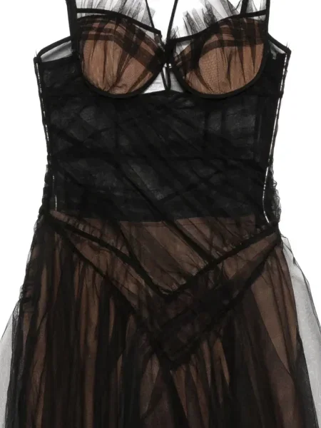 Rochie mini Nensi Dojaka din tul de costum negru
