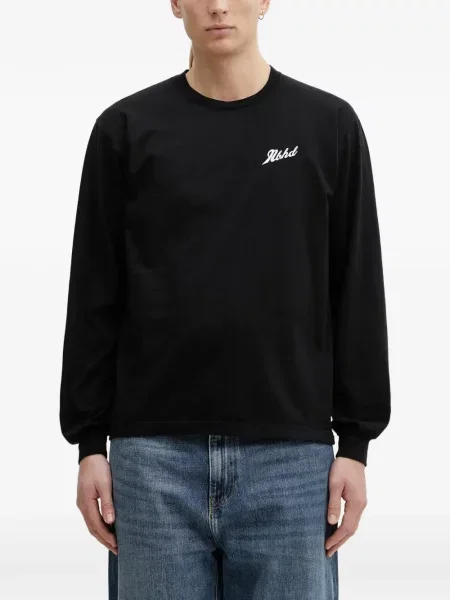Lung tricou Neighborhood cu imagine negru