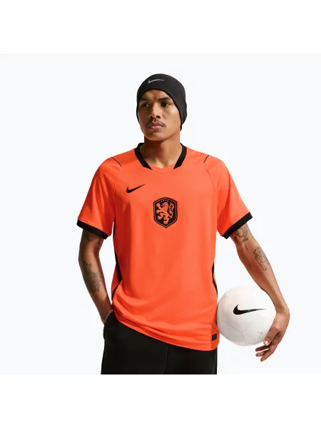 Tricou de fotbal pentru bărbați Nike Netherlands Stadium Home hyper crimson/black negru