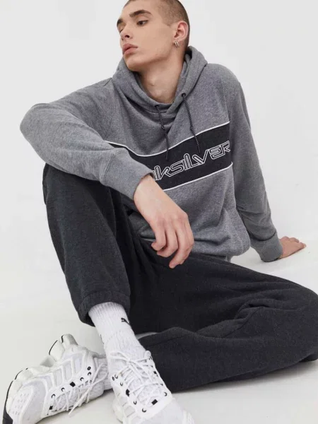 Bluza z kapturem Quiksilver Bold Omni w kolorze szaro-czarnym S szara
