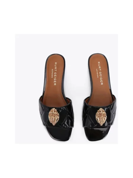 Klapki Kurt Geiger skórzane bez obcasa czarne