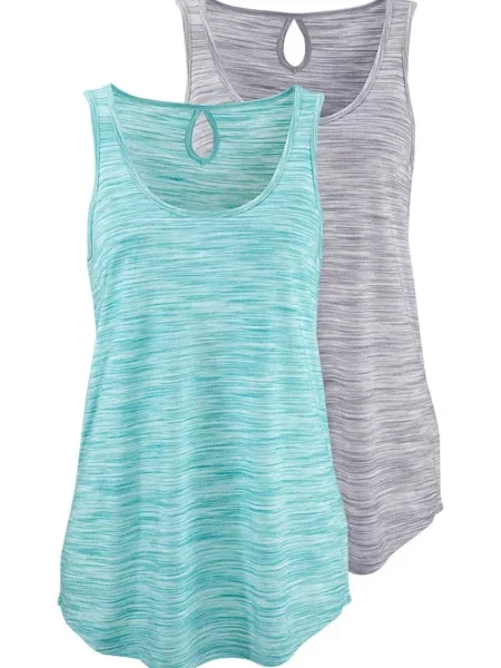 BEACH TIME Top turkizna / progasto modra pegasto siva