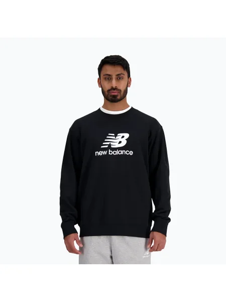 Pánska mikina New Balance Stacked Logo French Terry Crew black čierna