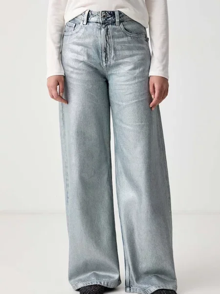 Sisley blugi wide leg pentru femei albastru