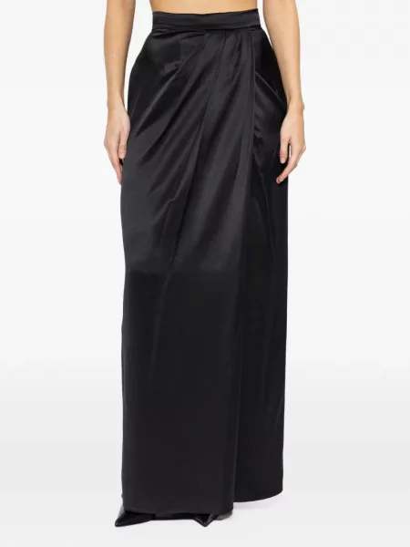 Lung fustă Max Mara din satin gri