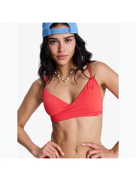 Top de costum de baie ROXY Solid Essentials Wrap Bralette hibiscus