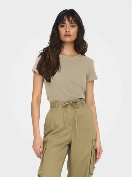 ONLY Tricou Carlotta Tight Fit bej