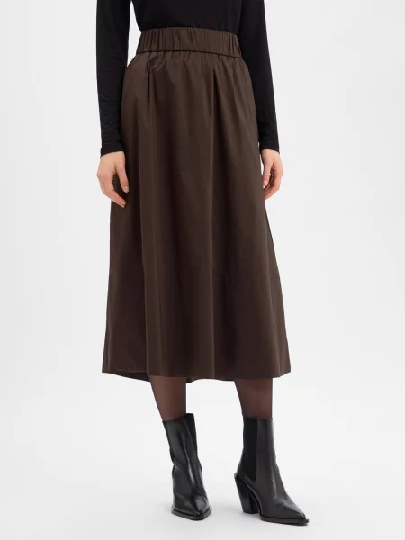 Neo Noir spódnica midi Yara Kobiety jednolity 36 brązowy
