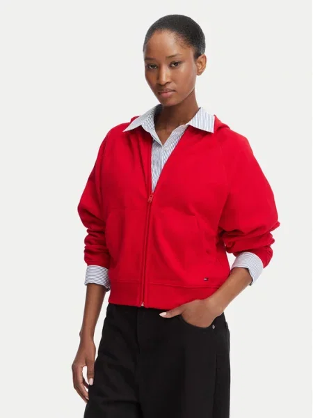 Tommy Jeans Суитшърт Flag Boxy Fit червен
