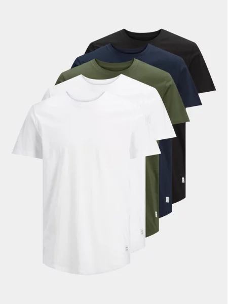 JACK & JONES Marškinėliai JJENoa tamsiai mėlyna / tamsiai žalia / juoda balta