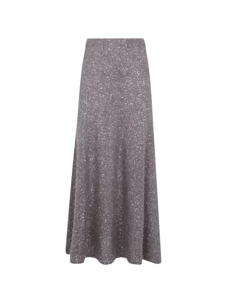 Fusta maxi D.exterior cu paiete tricotate gri
