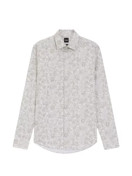 Cămașă Boss cu model floral alb