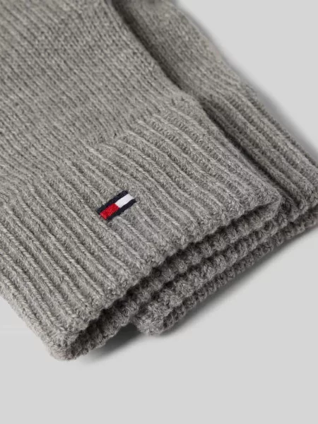 Rękawiczki z mieszanki bawełny i kaszmiru Tommy Hilfiger szare