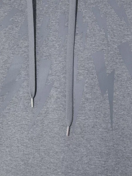 Кофта Neil Barrett Fairisle Thunderbolt Sweatshirt з капюшоном з принтом сірий