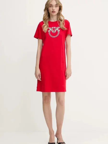Pinko sukienka Answear Exclusive mini prosta czerwony