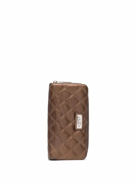 Prošívaná diamant peněženka Chanel Pre-owned hnědá