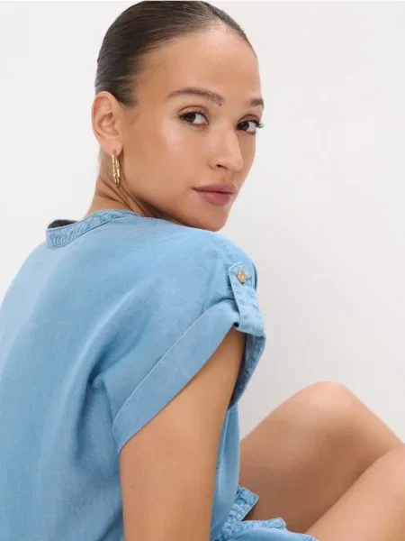Kostiumas mini marškininė suknelė Mohito mėlyna