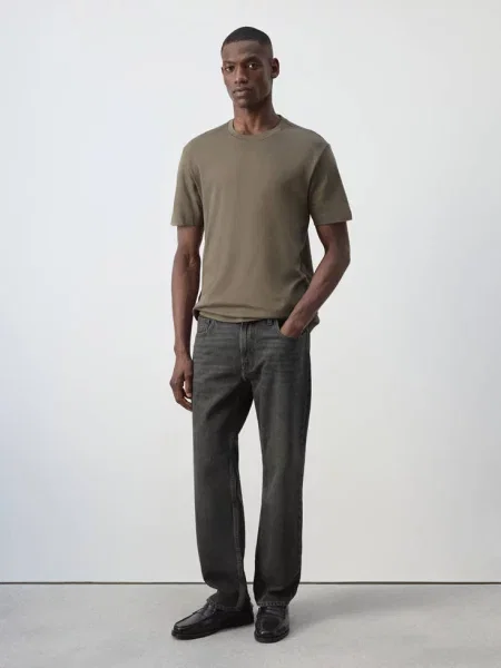 Koszulka regular fit gsm norkowy Mężczyzna L MANGO MAN szary