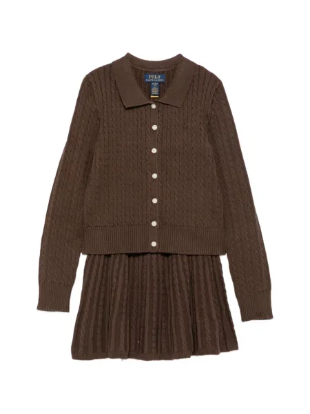 Spódnica dziecięca Polo Ralph Lauren brązowa