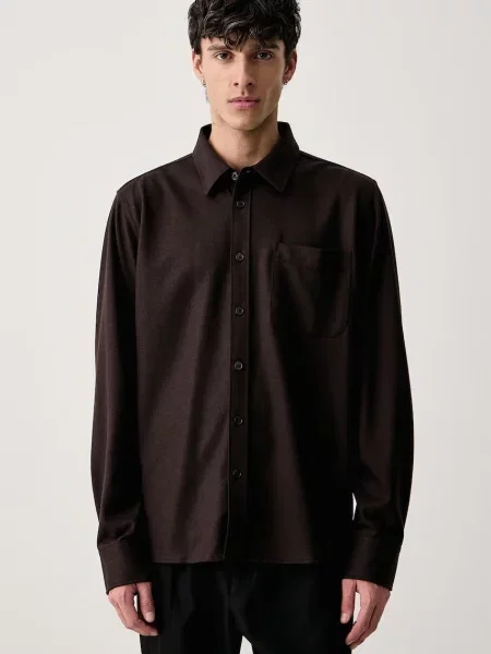 Rag & bone košile s vlnou hnědá
