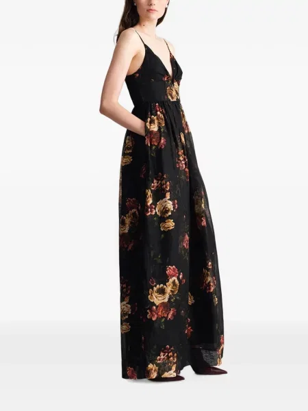 Rochie maxi Cara Cara cu model floral cu imagine negru