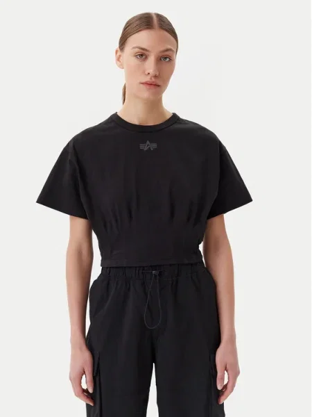 Alpha Industries tricou din Waisted femei negru