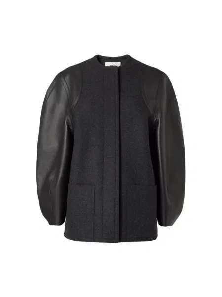 Kurtka skórzana Fendi szara