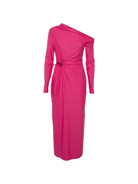 Rochie maxi Self-portrait cu un umăr gol roz