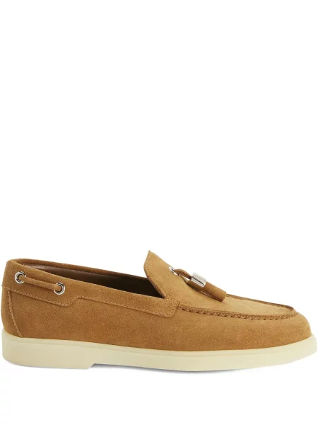 Pantofi loafer Giuseppe Zanotti din piele de căprioară slip-on maro