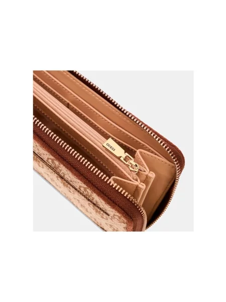 Peňaženka Guess Samantha Slg Tmavo béžová hnedá