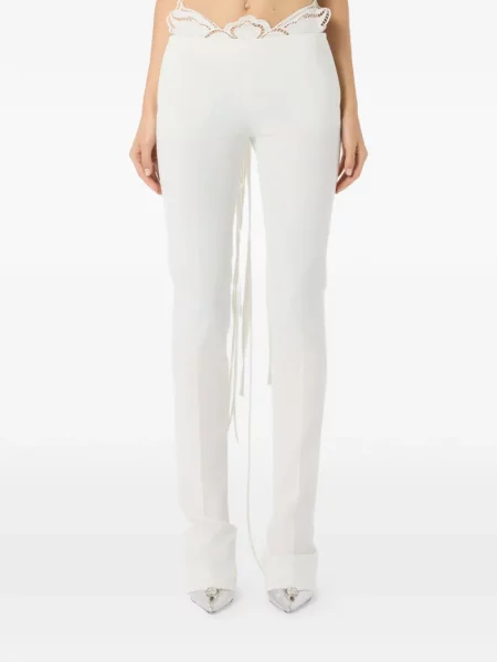 Pantaloni Blumarine din dantelă alb