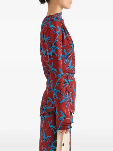 Top Proenza Schouler cu imagine stretch roșu